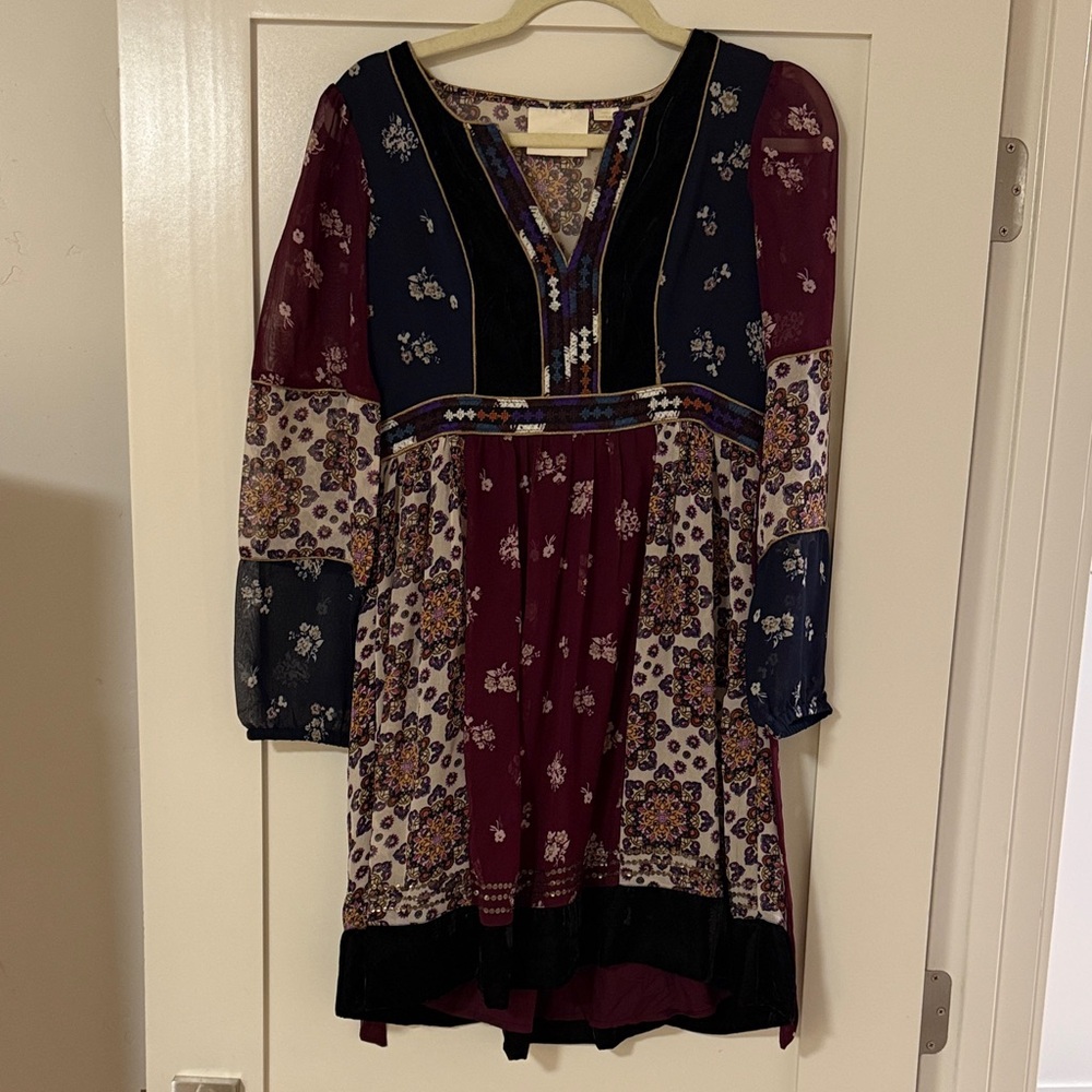 Anthropologie Maeve Floral Patchwork Dress